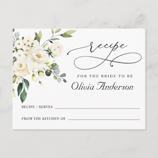Elégant Eucalyptus Fête des mariées Recette Carte (Devant)