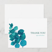 Elégant Eucalyptus Feuille Carte de remerciements (Devant / Derrière)