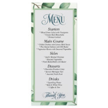 Elégant Eucalyptus Feuille Menu Mariage moderne