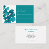 Elégant Eucalyptus Feuilles carte de rendez-vous (Devant / Derrière)