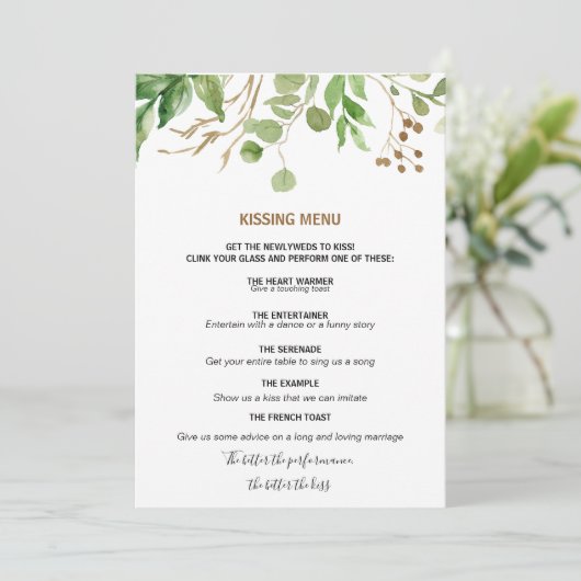 Elégant Eucalyptus Feuilles de verdure Menu de bai (Debout devant)