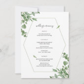 Élégant Eucalyptus Feuilles programmes de mariage (Dos)