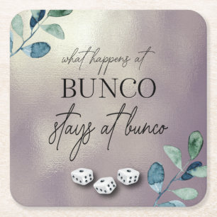 Elegant Eucalyptus Floral Dice Bunco Vierkante Kartonnen Onderzetter