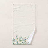 Elégant Eucalyptus Floral Off Blanc (Serviette à main)