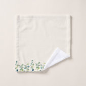 Elégant Eucalyptus Floral Off Blanc (Gant de toilette)
