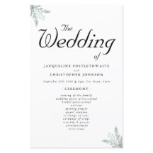 Elegant Eucalyptus Floral Wedding Ceremony Program