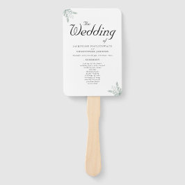 Elegant Eucalyptus Floral Wedding Ceremony Program Handwaaier