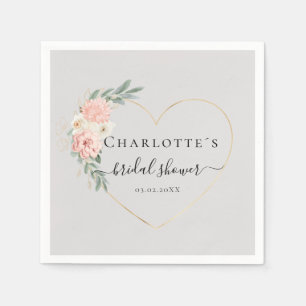 Elegant Eucalyptus Flower Heart Vrijgezellenfeest Servet