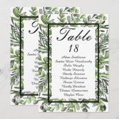 Elegant Eucalyptus Foliage Greenerage Table Number Aankondiging (Voorkant / Achterkant)