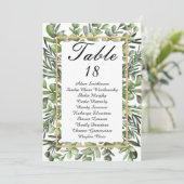 Elegant Eucalyptus Foliage Greenerage Table Number Aankondiging (Staand voorkant)