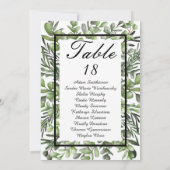 Elegant Eucalyptus Foliage Greenerage Table Number Aankondiging (Achterkant)