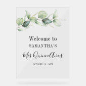 Elegant Eucalyptus Foliage Mis Quince Anos Acryl Bord (Voorkant)