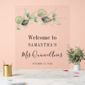 Elegant Eucalyptus Foliage Mis Quince Anos Acryl Bord (Huwelijk)