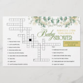 Elegant Eucalyptus Gender Neutral Baby Shower Game Briefpapier (Voorkant)
