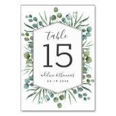 Elegant Eucalyptus Geometric Greenery Wedding Kaart (Voorkant)