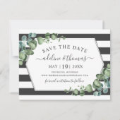 Elegant Eucalyptus Geometric Greenery Wedding Save The Date (Voorkant)