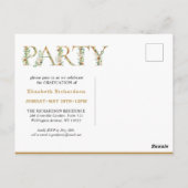 Elegant Eucalyptus Gold Script 3 Foto Afstuderen Briefkaart (Achterkant)