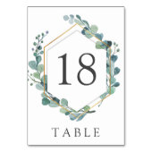 Elégant Eucalyptus Gold Wreath Numéro de table (Dos)