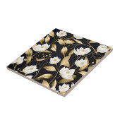 Elegant Eucalyptus goud op zwart Tegeltje (Zijkant)