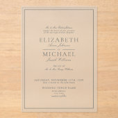 Elegant Eucalyptus Green Classic Script Weddenscha Acryl Uitnodigingen (Voorkant)
