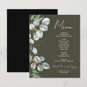 Elégant Eucalyptus Green Event Menu