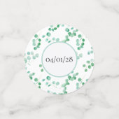 Elegant Eucalyptus Green Peach Floral Confetti (Kleine voorkant)