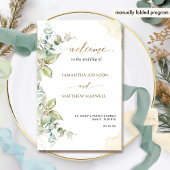 Elégant Eucalyptus Green Programme de Mariage Plié