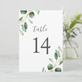 Elegant Eucalyptus Greenery 5x7 tabelnummers (Staand voorkant)
