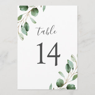Elegant Eucalyptus Greenery 5x7 tabelnummers
