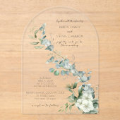 Elegant Eucalyptus Greenery Acryl Uitnodigingen (Voorkant)