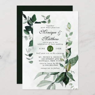 Elegant Eucalyptus Greenery Airy Rustic Weddenscha Kaart