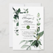 Elegant Eucalyptus Greenery Airy Rustic Wedding Kaart (Voorkant)