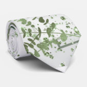 Elegant Eucalyptus Greenery Alcohol Ink Wedding Stropdas (Opgerold)
