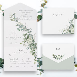 Elegant Eucalyptus Greenery All In One Uitnodiging