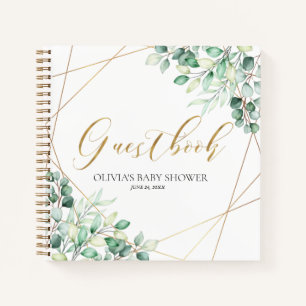 Elegant Eucalyptus Greenery Baby shower Guestbook Notitieboek