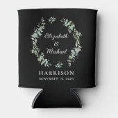 Elegant Eucalyptus Greenery Black Wedding Favor Blikjeskoeler (Voorkant)