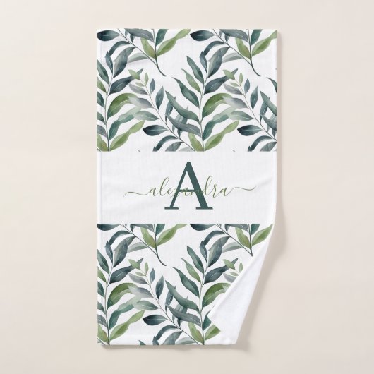 Elegant Eucalyptus Greenery Botanical Towel Set (Serviette à main)