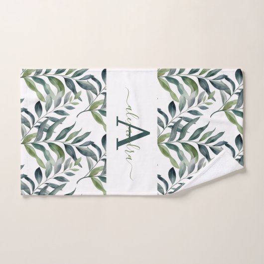 Elegant Eucalyptus Greenery Botanical Towel Set (Serviette à main)