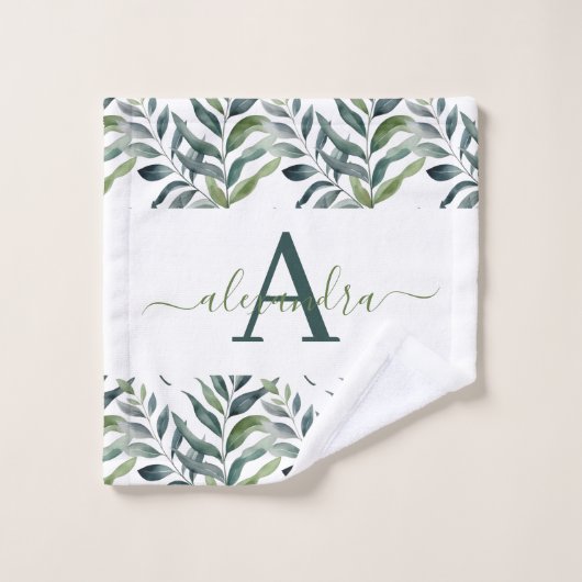 Elegant Eucalyptus Greenery Botanical Towel Set Bad Handdoek (Wasdoekje)