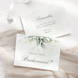 Elegant Eucalyptus Greenery Bridesmaid Voorstel Kaart