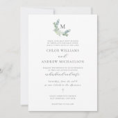 Elegant Eucalyptus Greenery Christian Wedding Kaart (Voorkant)