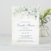 Elegant Eucalyptus Greenery Couples Shower Kaart (Staand voorkant)