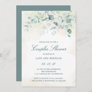 Elegant Eucalyptus Greenery Couples Shower Kaart