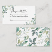 Elegant Eucalyptus Greenery Diaper Raffle Ticket Informatiekaartje (Voorkant / Achterkant)