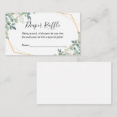 Elegant Eucalyptus Greenery Diaper Raffle Ticket Informatiekaartje (Voorkant / Achterkant)