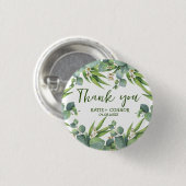 Elegant Eucalyptus Greenery Favor Dank je Ronde Button 3,2 Cm (Voorkant /achterkant)