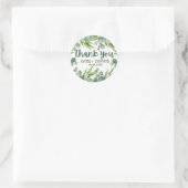 Elegant Eucalyptus Greenery Favor Dank je Ronde Sticker (Tas)