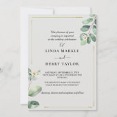 Elegant Eucalyptus Greenery Floral Wedding Kaart (Voorkant)