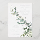 Elegant Eucalyptus Greenery Folie Uitnodiging (Voorkant)