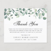 Elegant Eucalyptus Greenery Funeral Hartelijk dank (Voorkant)